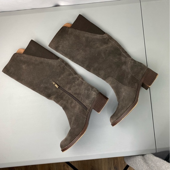 Lucky Brand - Women's Taupe Hanover Suede Riding Under Knee Boots - Size: 7.5M - Picture 2 of 11